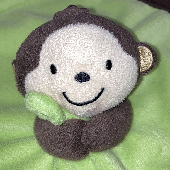 Carters 2016 green brown monkey lovey security blanket - Picture 3 of 6